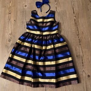 Gymboree Blue and Gold Striped Dress
